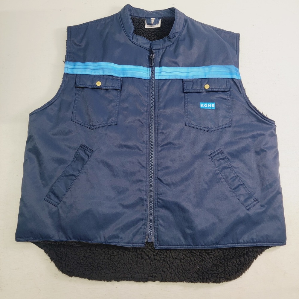 Kansas Brand KONE Industrial Work Canvas Sherpa Lined Fleece Vest Jacket‎ Sz 3XL